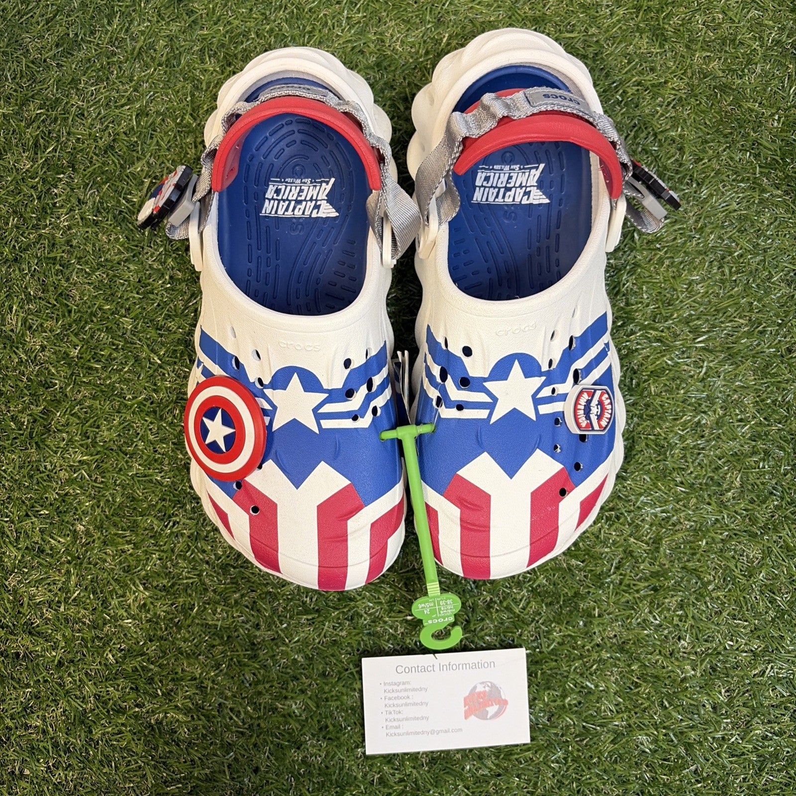 Crocs Echo Clog Marvel Capital Sam Wilson Unisex  Men’s Size 6/ Women’s Size 80
