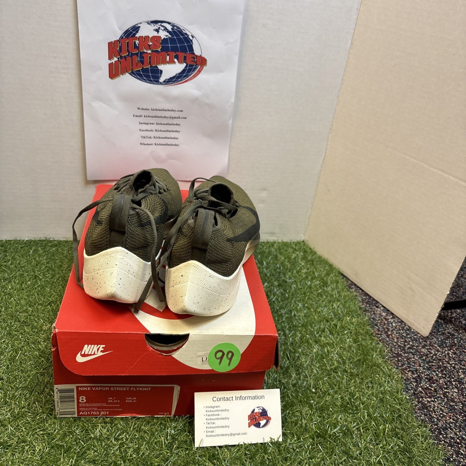 Size 8   Nike Vapor Street Flyknit Olive4