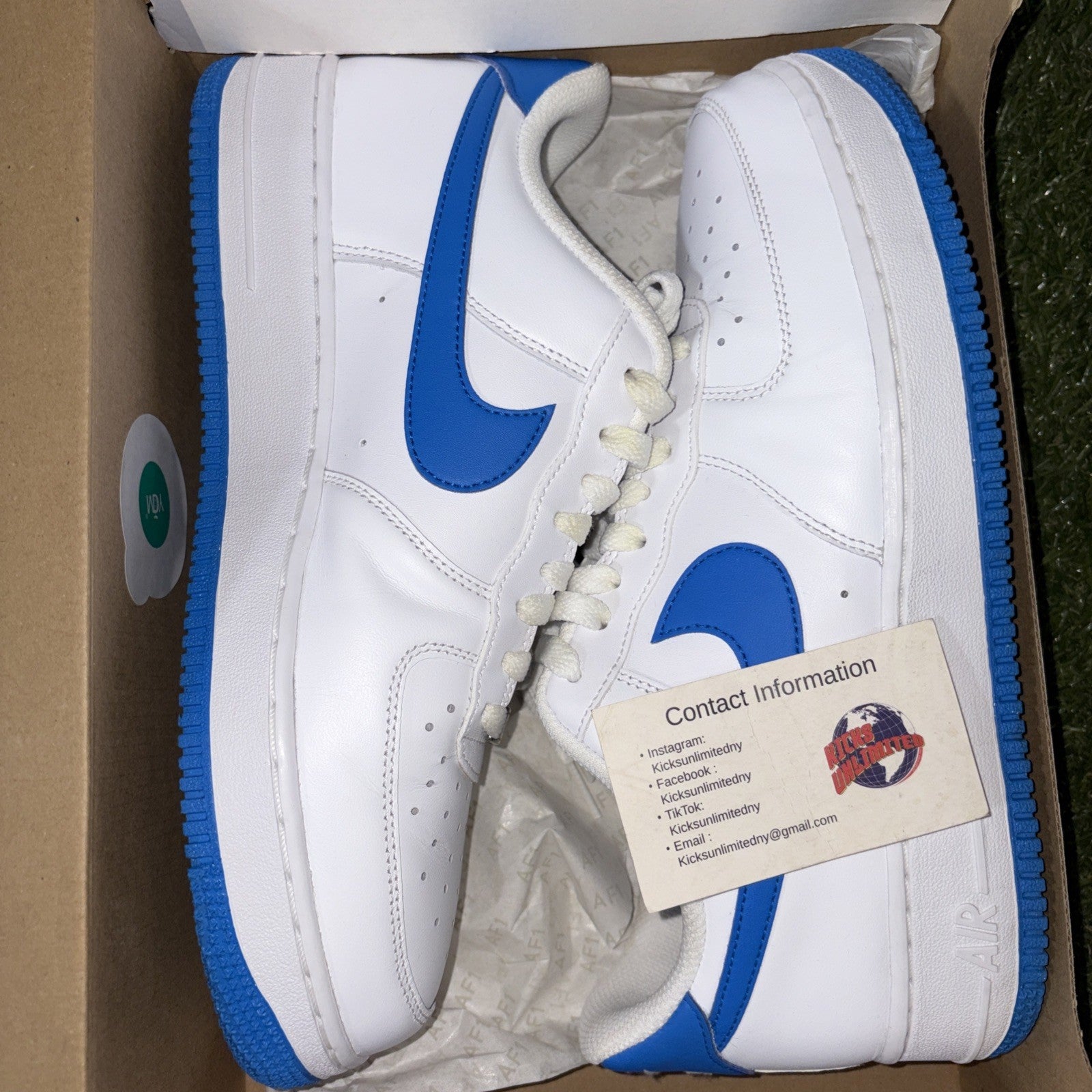 NIKE Air Force 1 '07 White/Photo Blue White FJ4146 103 MEN'S SIZE 9.50