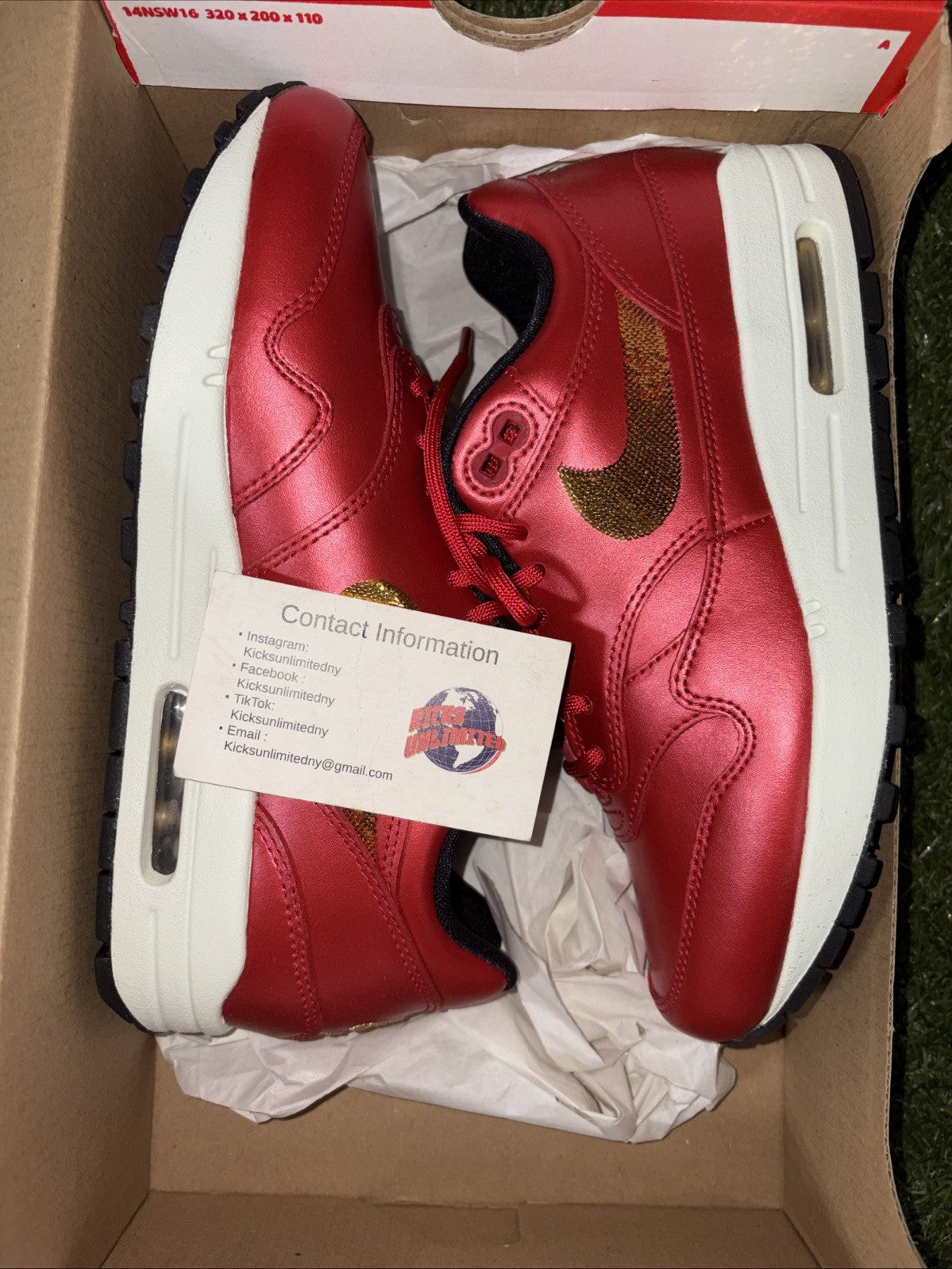 Size 7   Nike Air Max 1 Gold Sequin0