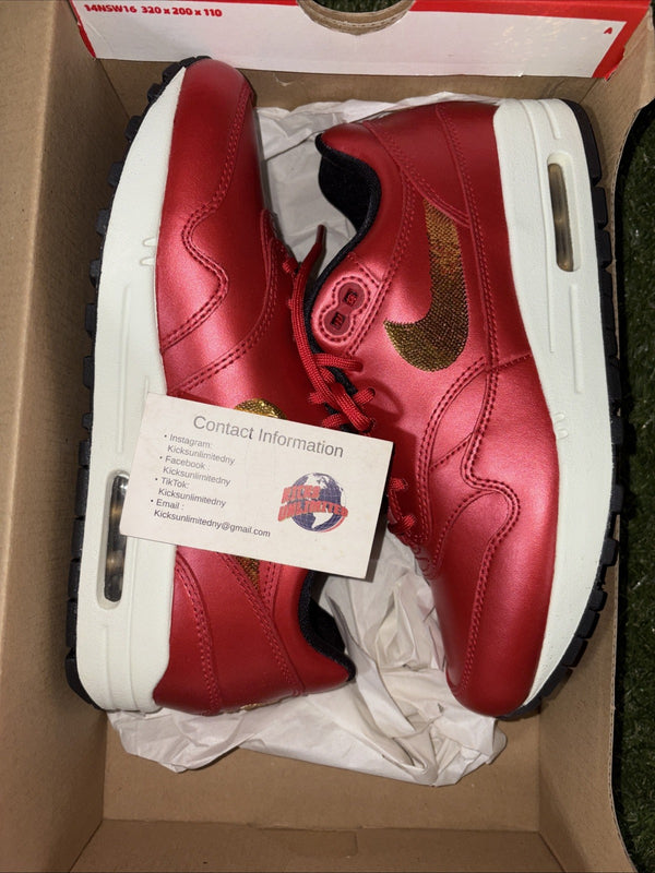 Size 7   Nike Air Max 1 Gold Sequin0