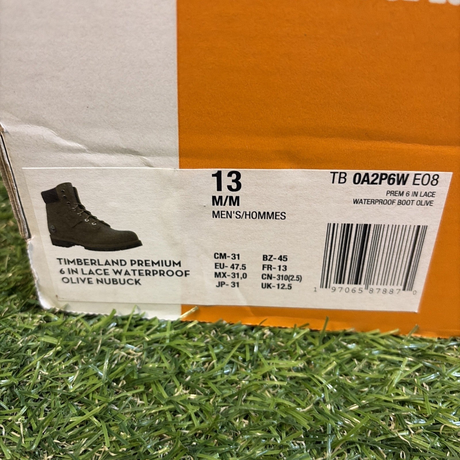 Timberland Premium 6 Inch Lace Waterproof Olive NUBUCK  Size 13  /Tb OA2P6W Eo85