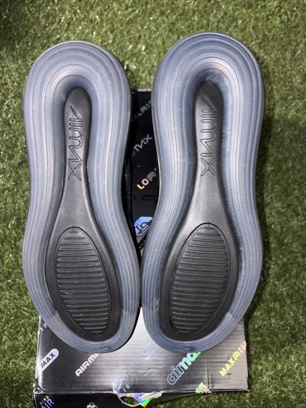 Nike Air Max 720 Throwback Future Black Metallic Shoes AR9293 002 Women's Sz 6.54