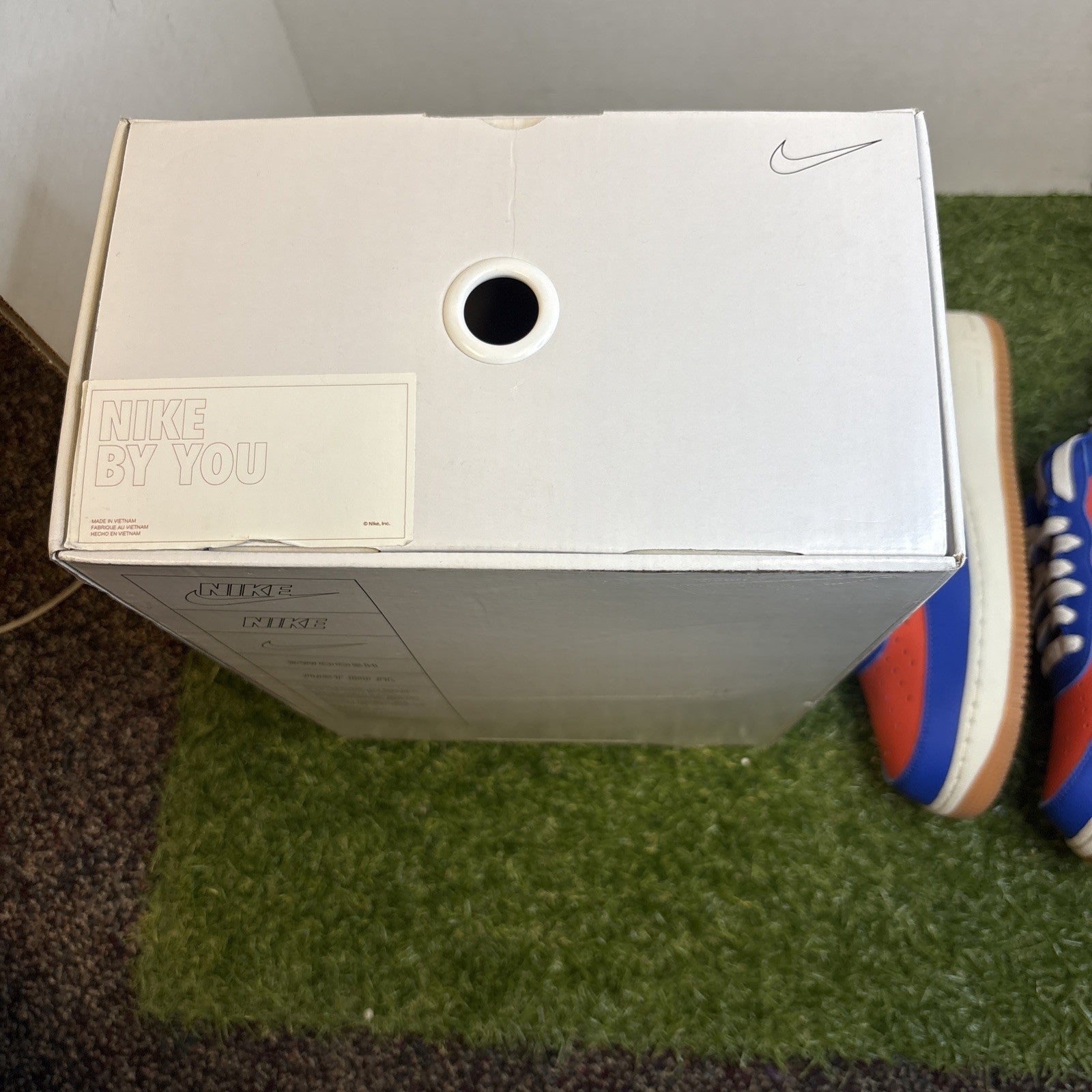 Size 10W/8.5M - Nike by you air force 1 Knicks ID5