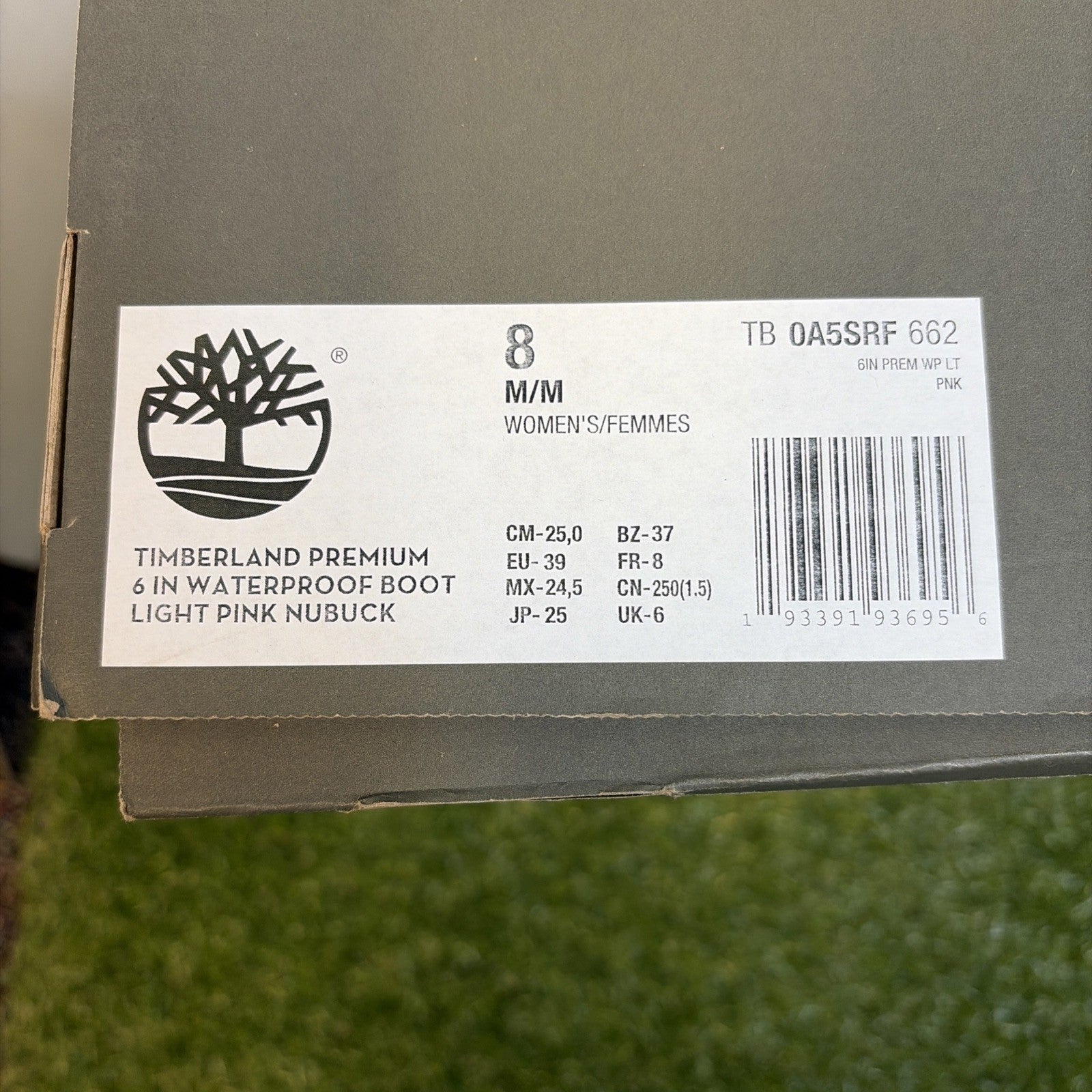 TIMBERLAND WOMENS PREMIUM 6" WATERPROOF BOOT - LIGHT PINK - US size 85
