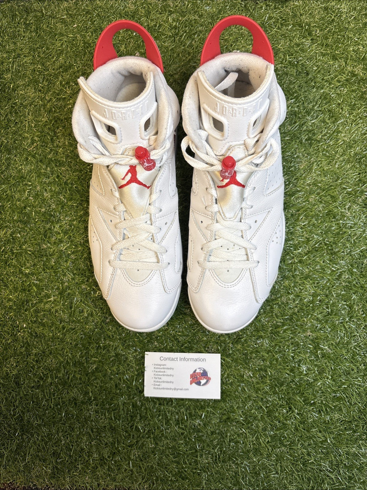 Size 9.5 - Jordan 6 White and University Red 20222