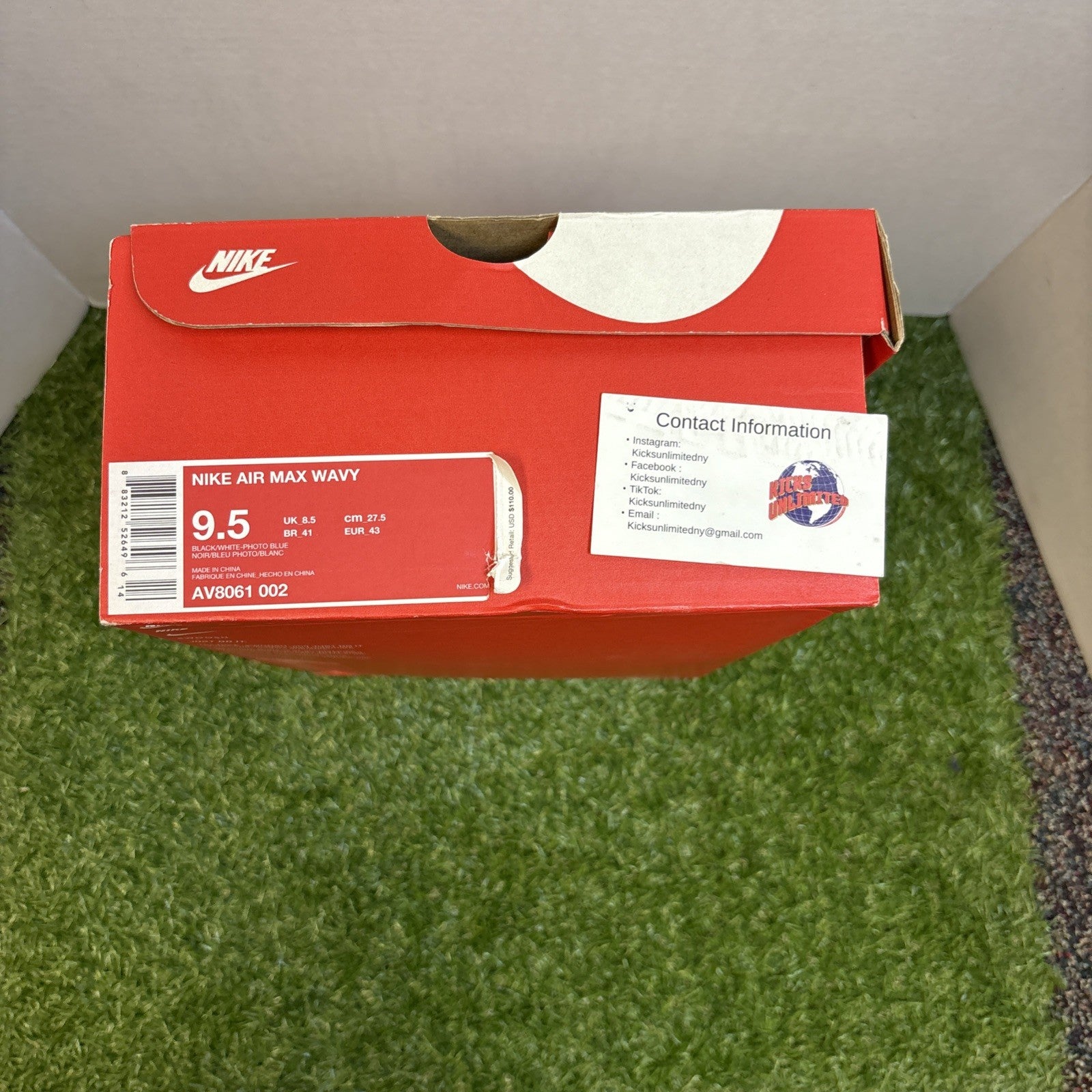 Size 9.5   Nike Air Max Wavy University Blue4