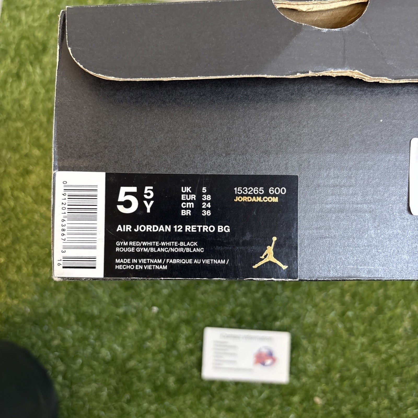 Air Jordan 12 BG Gym Red Size 5.5 153265 6005