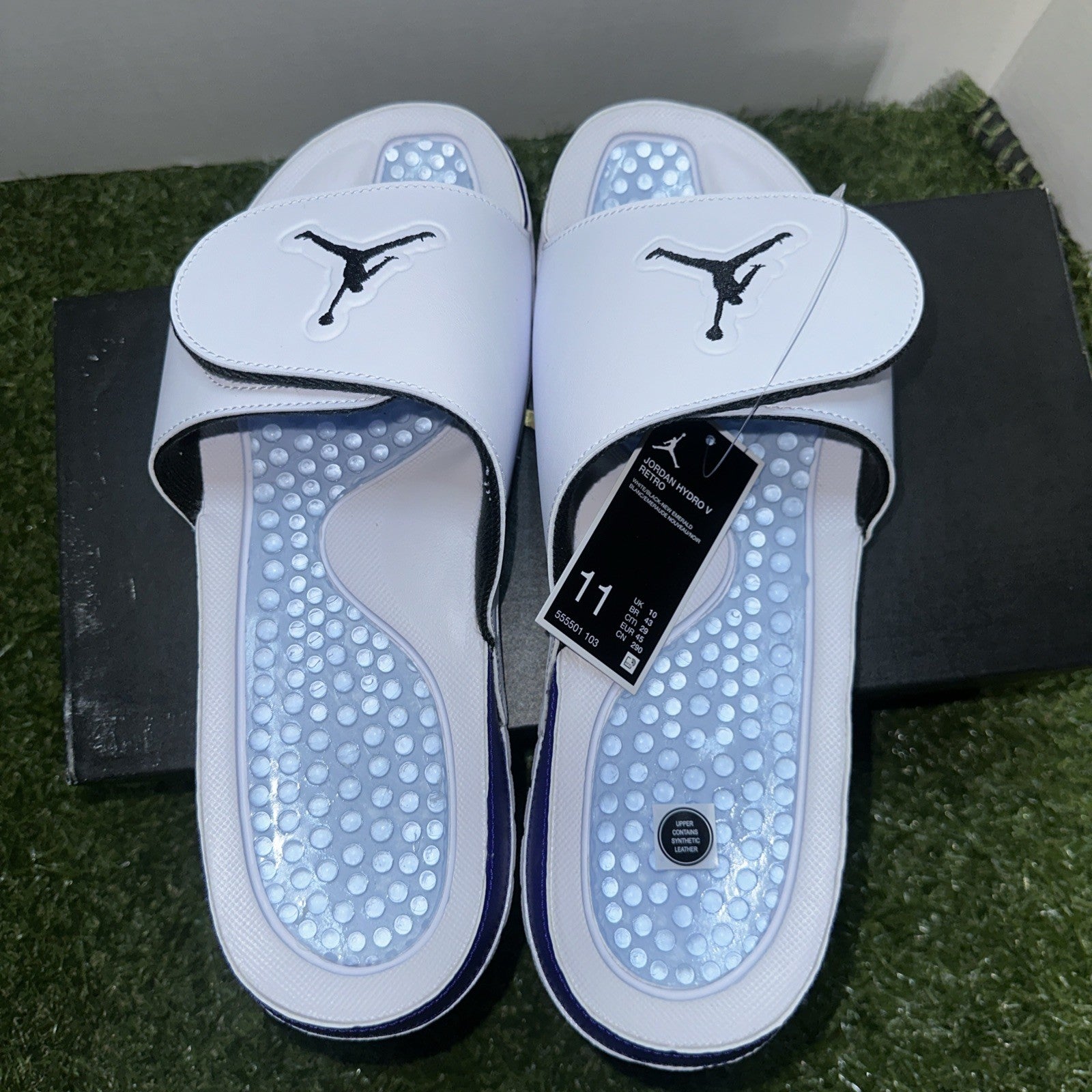 Nile Air Jordan Hydro V 5 Retro Slides Sandals White/Grape Ice Mens Size 11 New3