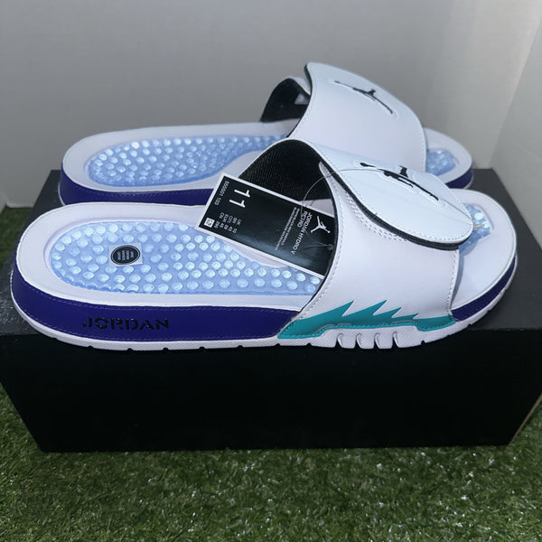 Nile Air Jordan Hydro V 5 Retro Slides Sandals White/Grape Ice Mens Size 11 New4