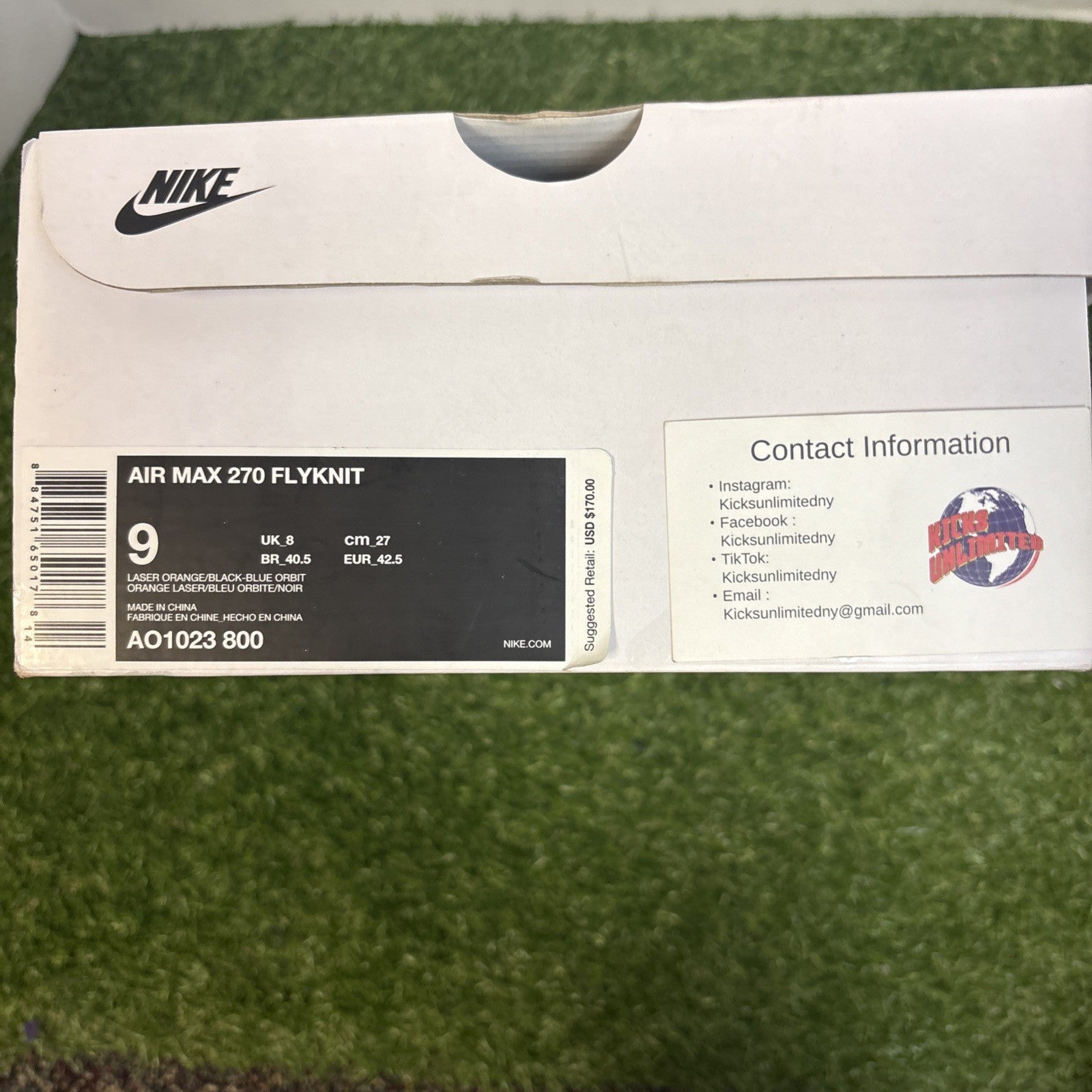 Size 9   Nike Air Max 270 Flyknit Blue Orbit1