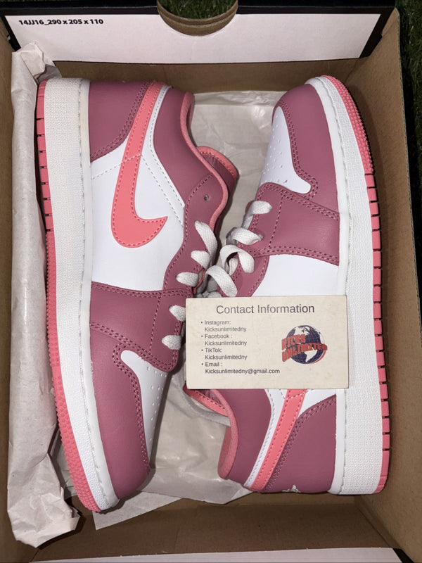 Air Jordan 1 Low GS Berry Pink 553560 616 Size 6Y/ 7.5 Wmns Retro Sneakers0