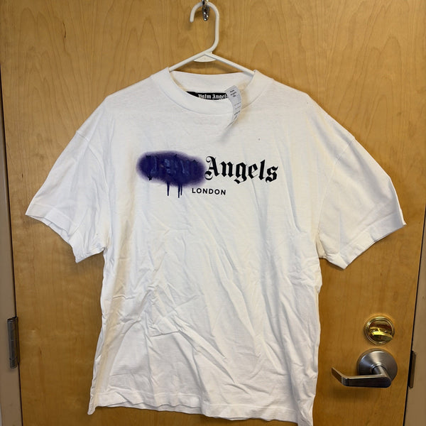 Palm Angels Unisex White With Purple T-shirt - Size XL0