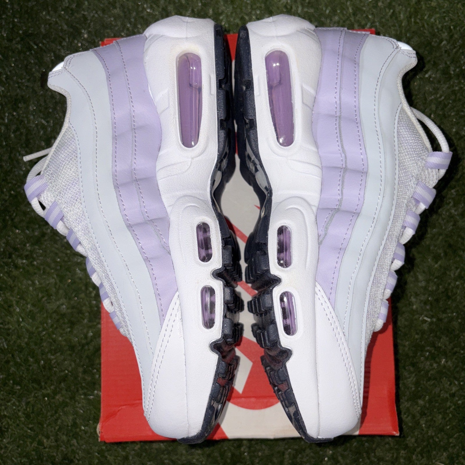 Nike Air Max 95 GS White Violet Size 6y Silver CJ3906 1082