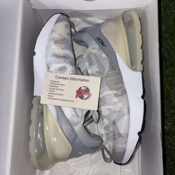 Nike Air Max 270 SE Platinum Camo Wolf Grey AR0499 004 Womens Size 7.5W NIB0