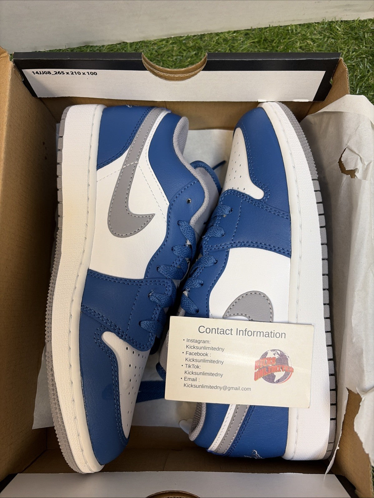 Size 5.5y - Jordan 1 Low True Blue Cement0