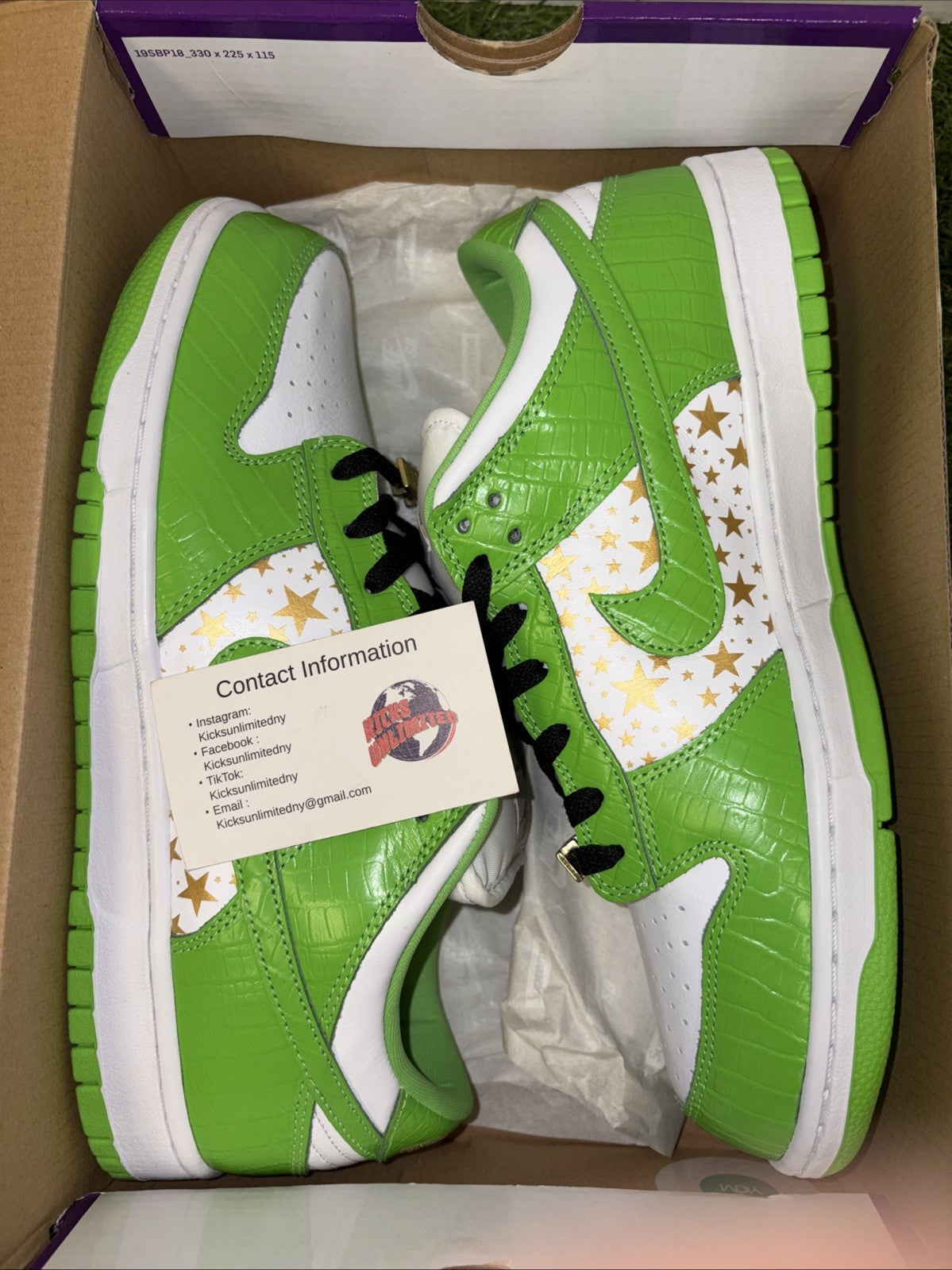 Size 10.5   Supreme x Nike Dunk OG SB QS Low Mean Green0