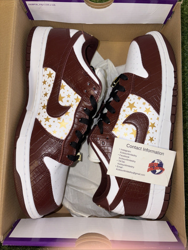 Size 10.5   Supreme x Nike Dunk OG SB QS Low Barkroot Brown0