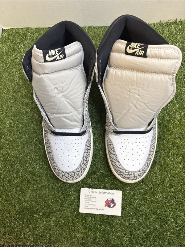 Size 12.5   Air Jordan 1 Retro OG High White Cement0