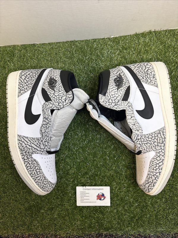 Size 12.5   Air Jordan 1 Retro OG High White Cement2