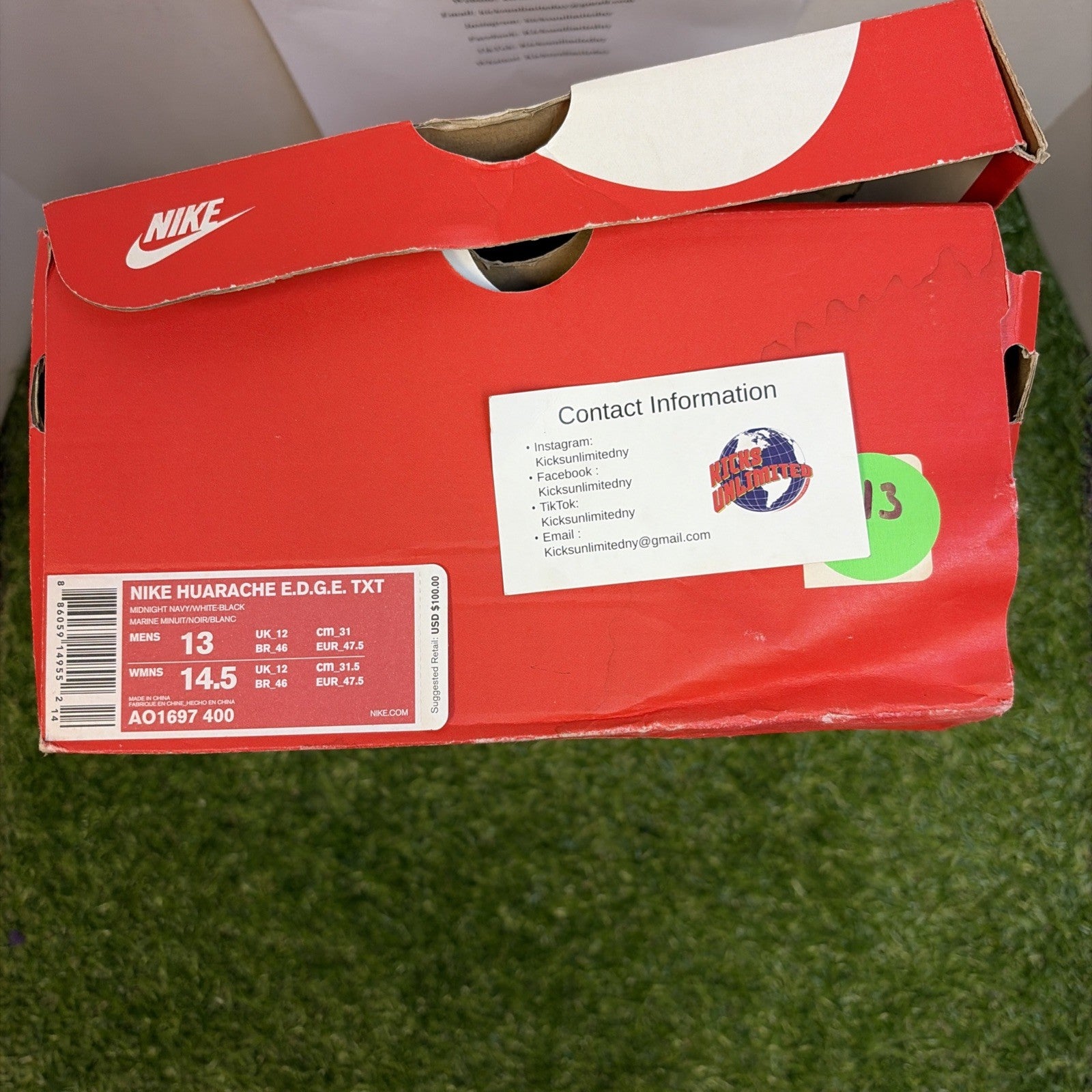 Size 13  Nike Huarache E.D.G.E. TXT Midnight Navy1