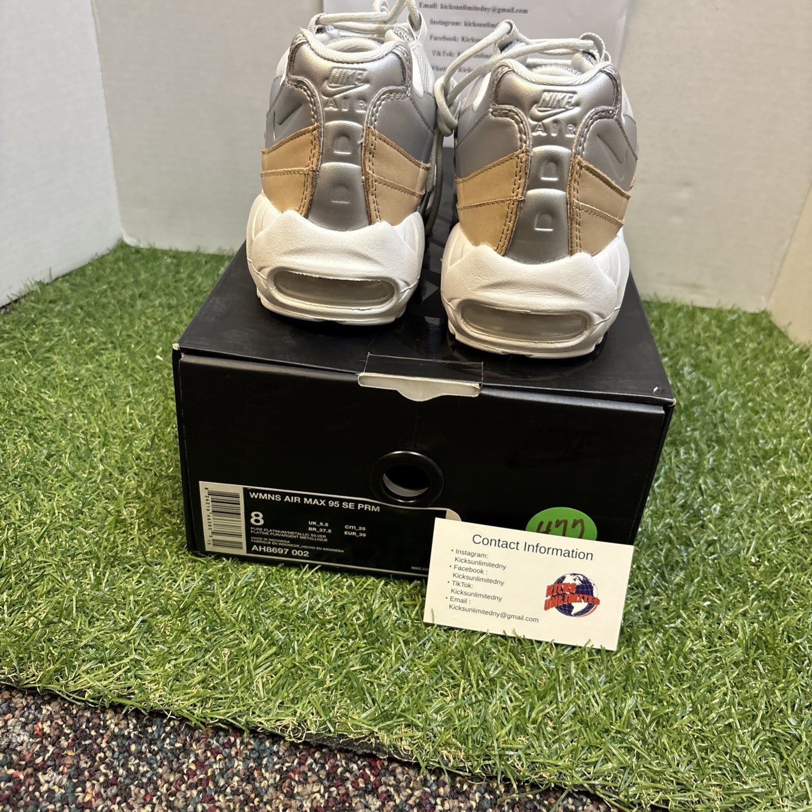 Size 8   Nike Air Max 95 SE Pure Platinum W3