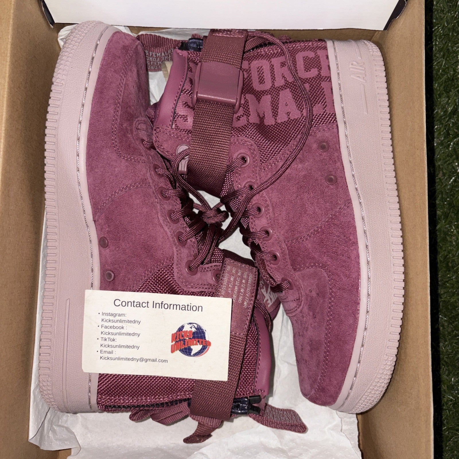 Nike Air Force 1 SF Mid Force Womens Size 7.5 Boots Shoes Maroon AJ1698 6000