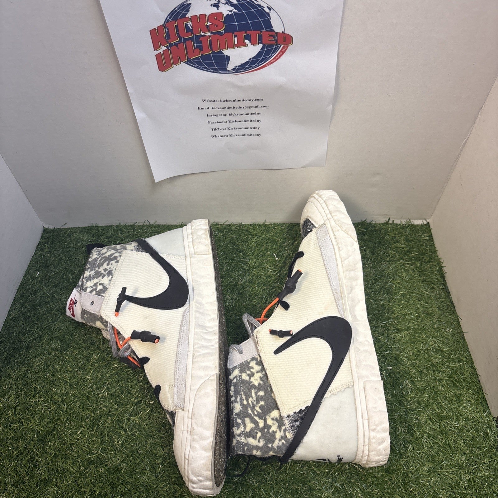 Size 13- READYMADE x Nike Blazer Mid White Camo2