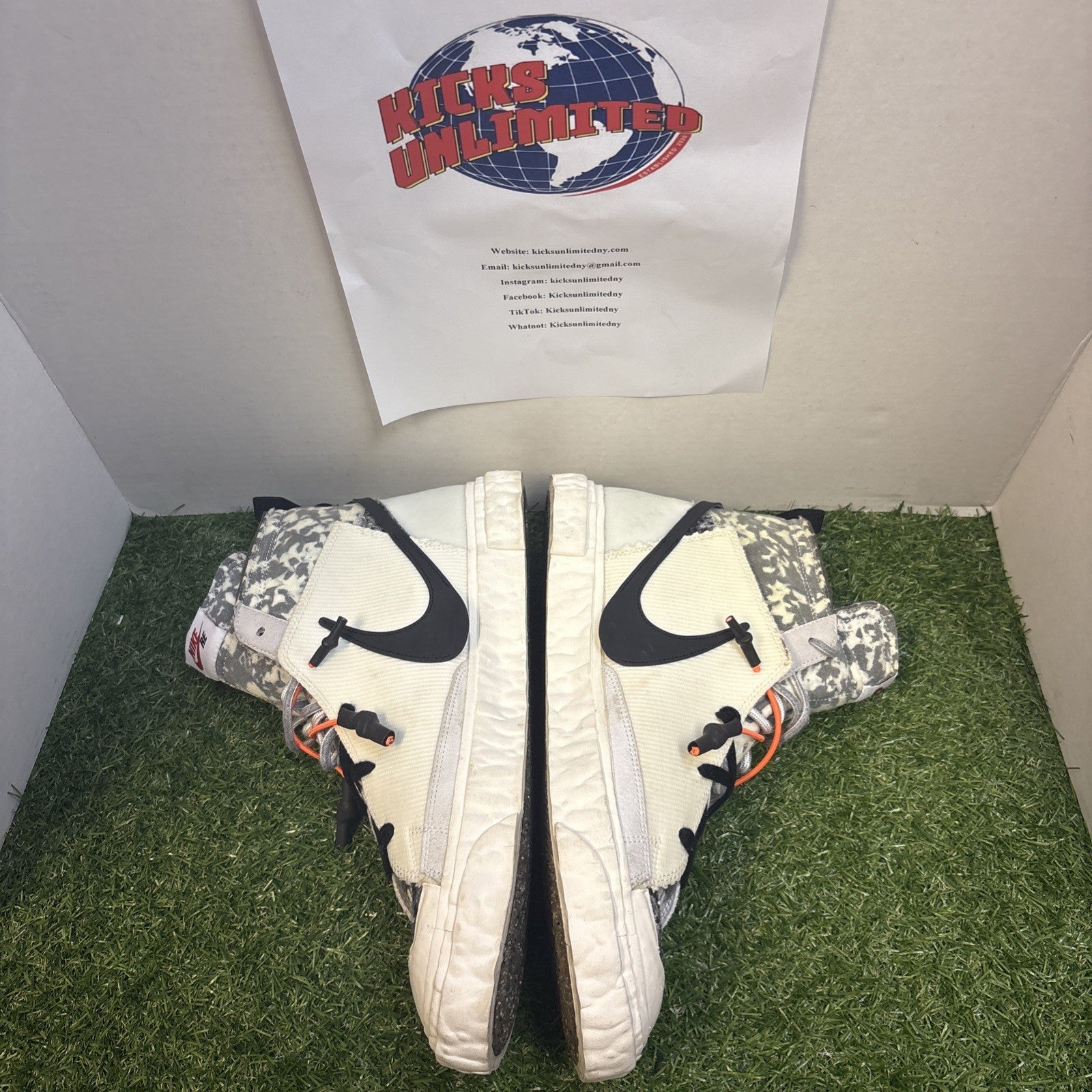 Size 13- READYMADE x Nike Blazer Mid White Camo1
