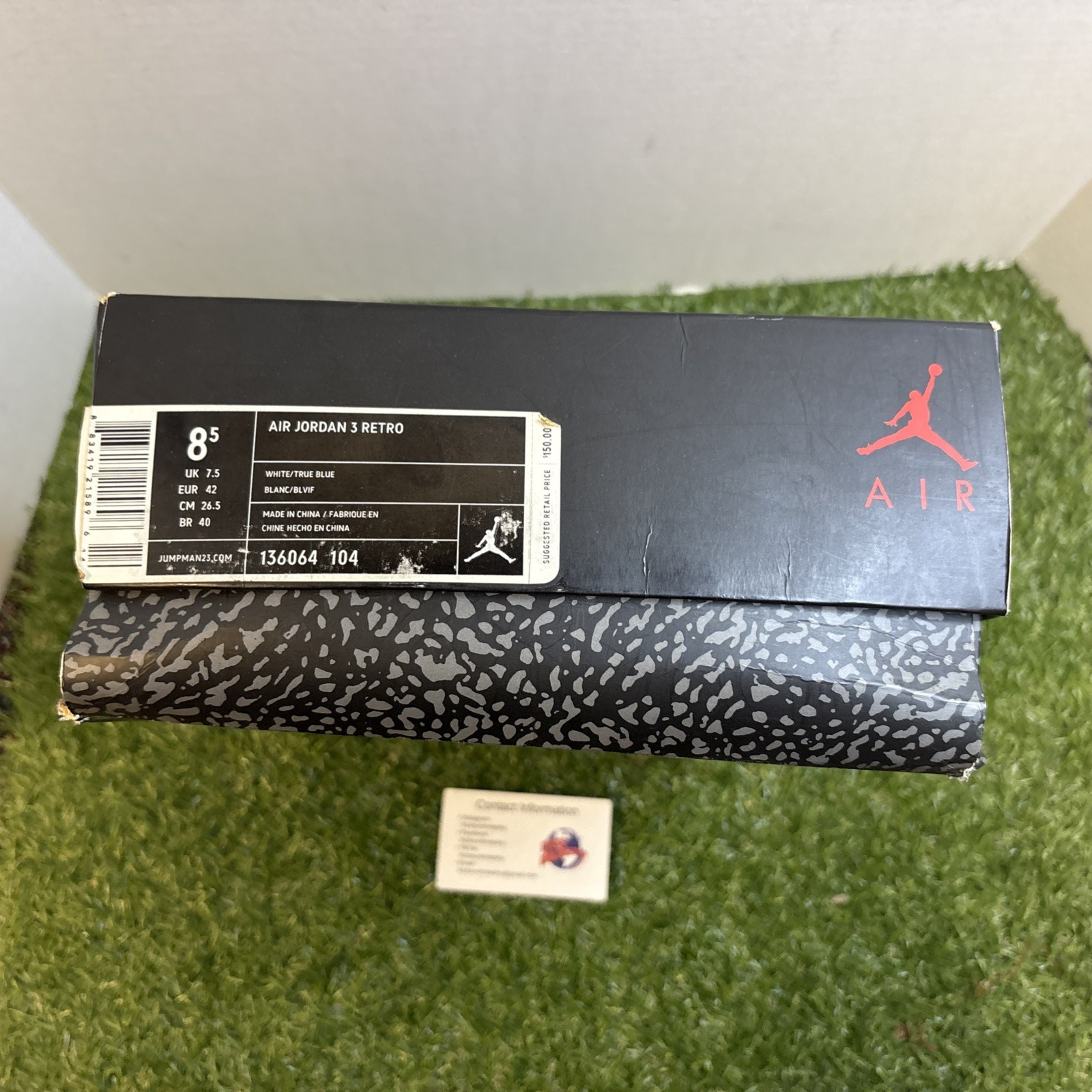 Air Jordan 3 Retro True blue Size 8.5 (2011) 136064 1044