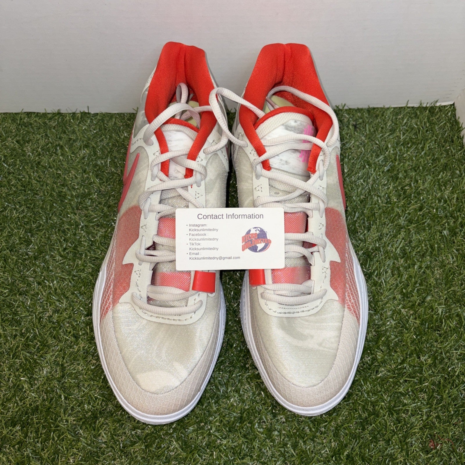 Size 13   Nike Kyrie 8 Light Bone Picante Red3