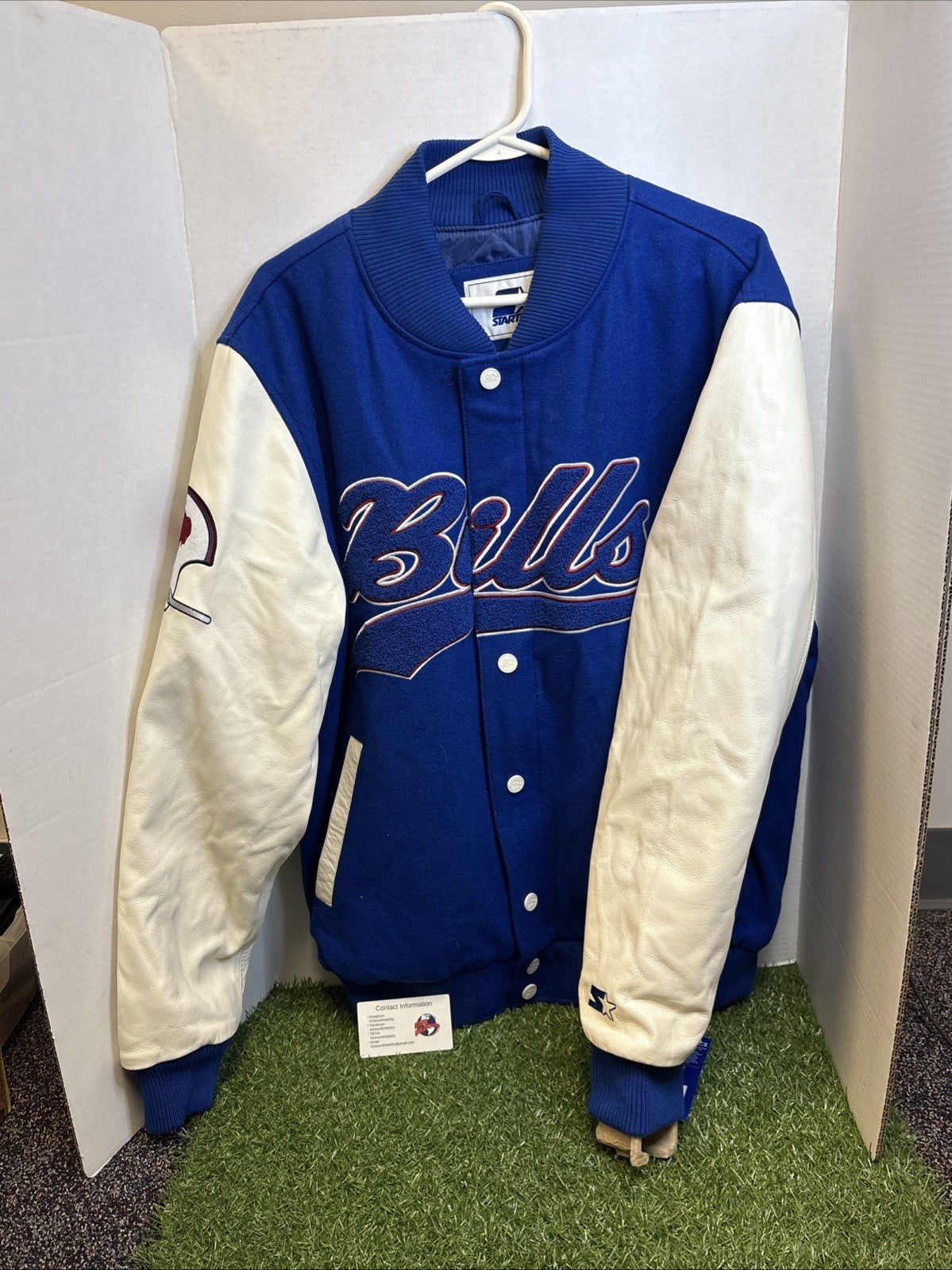 STARTER BUFFALO BILLS BOMBER LETTERMAN VARSITY JACKET SIZE L1