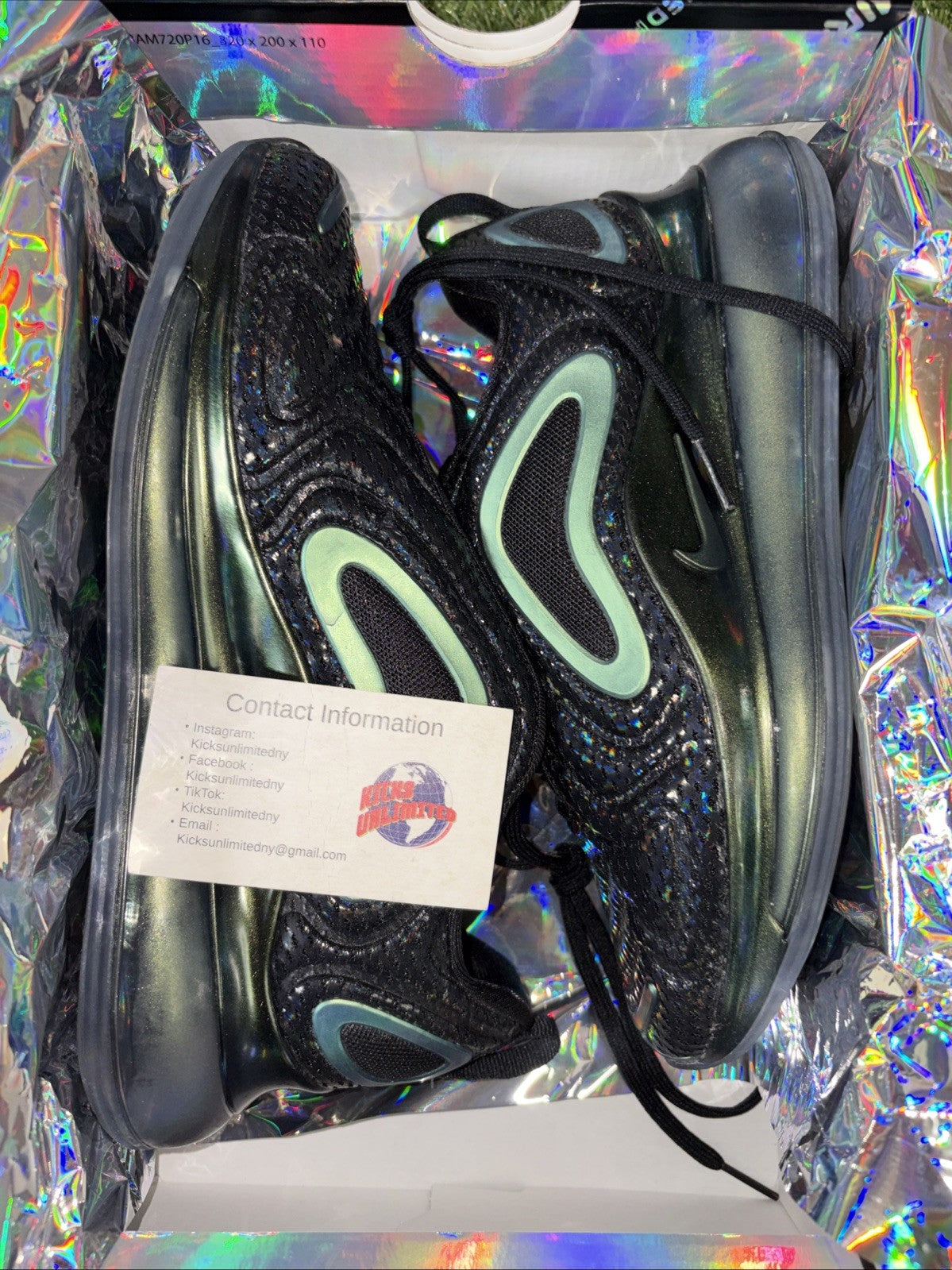 Nike Air Max 720 Throwback Future Black Metallic Shoes AR9293 002 Women's Sz 6.50