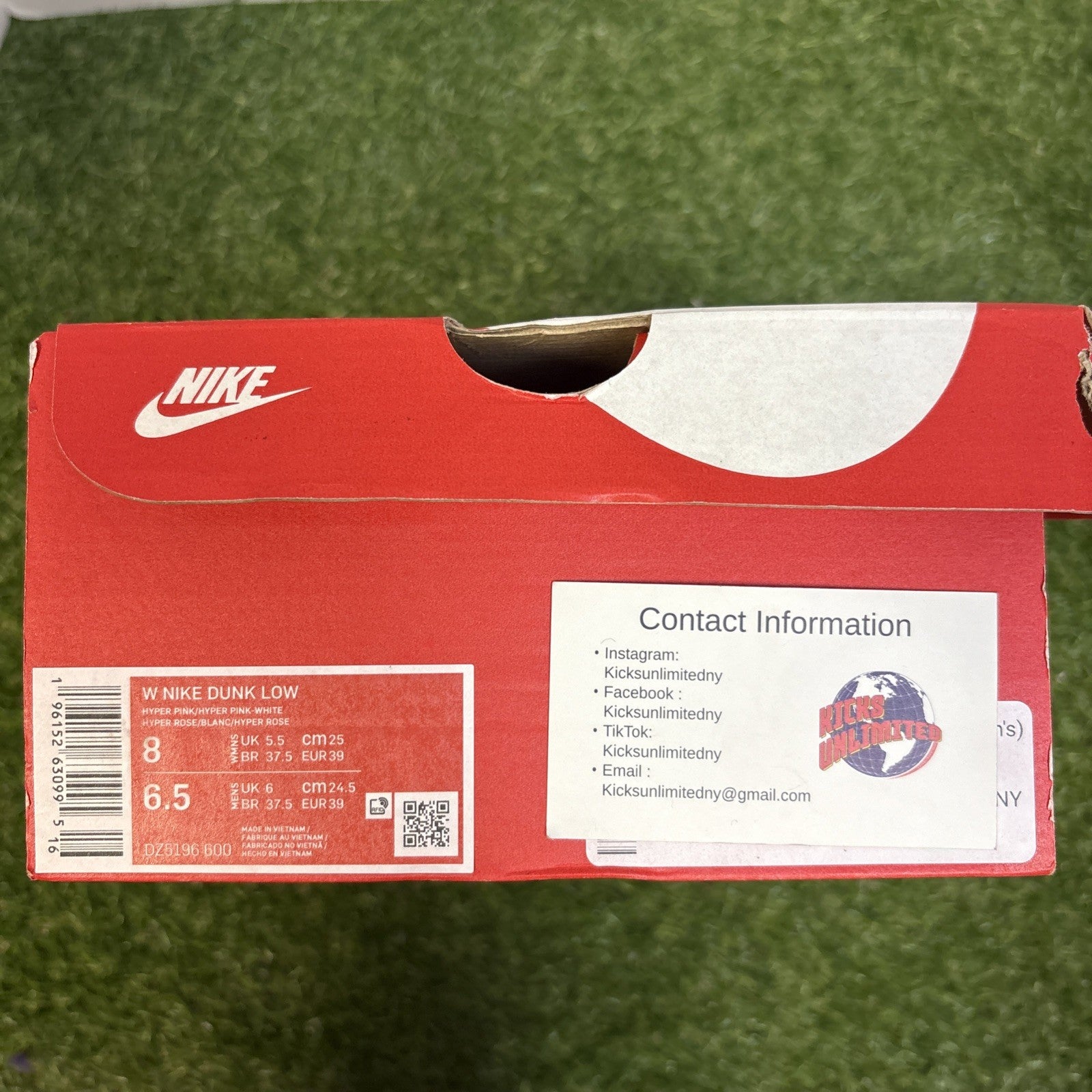 Size 8   Nike Dunk Low Hyper Pink W1