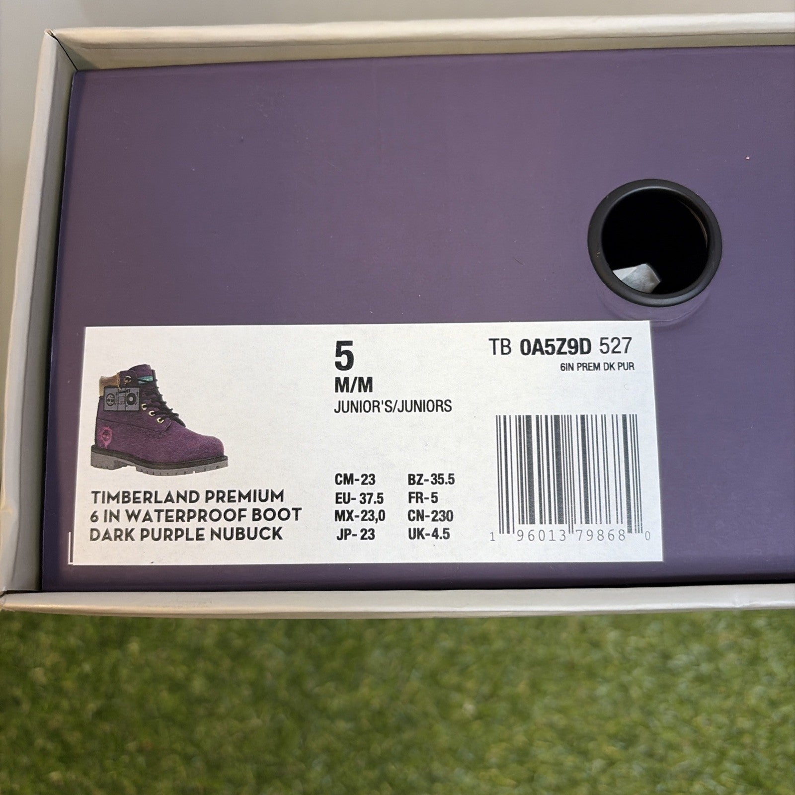 Timberland Premium 6 Inch Waterproof Boot Dark Purple NUBUCK Sz 5Y Tb 0a5z9D 5276
