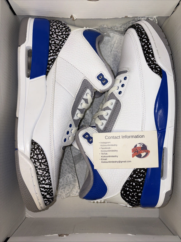 Size 10.5   Jordan 3 Retro Mid Racer Blue0