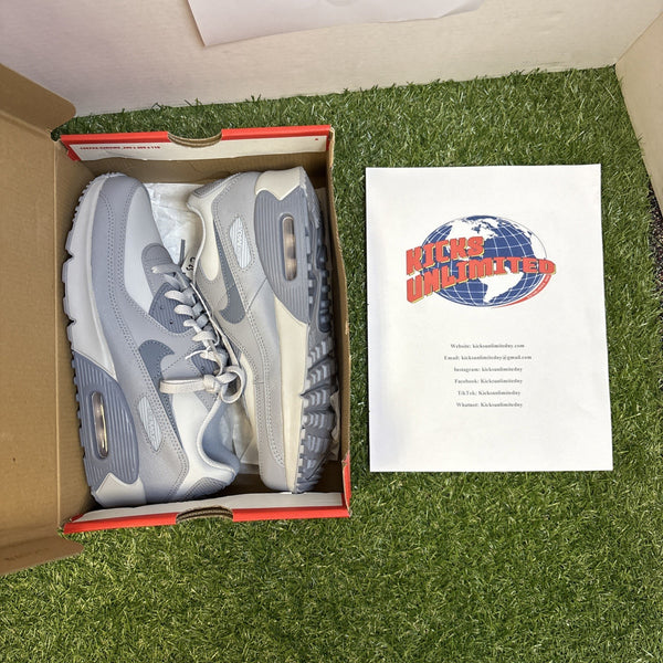 Nike Air Max 90 LTR Wolf Grey Stealth Armory Blue (GS)   7Y0