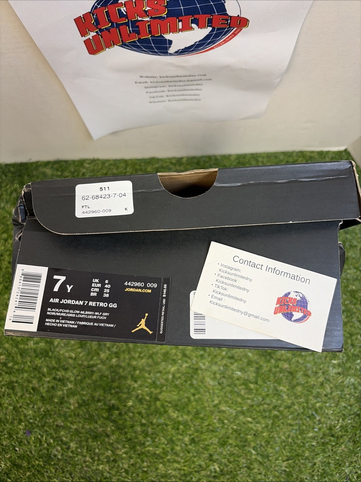 Air Jordan 7 Retro Mulberry 5Y GS 442960-009 Purple Black EUC1