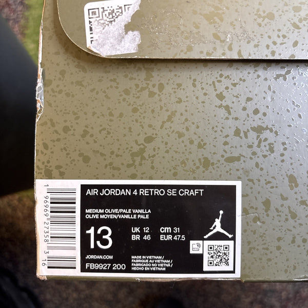 Size 13   Jordan 4 SE Retro Low Craft   Olive FB9927 2005