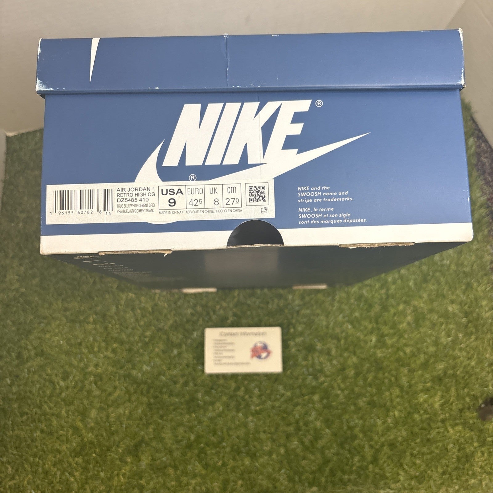 Air Jordan 1 Retro High OG  TRUE BLUE  Size 9M/10.5W6