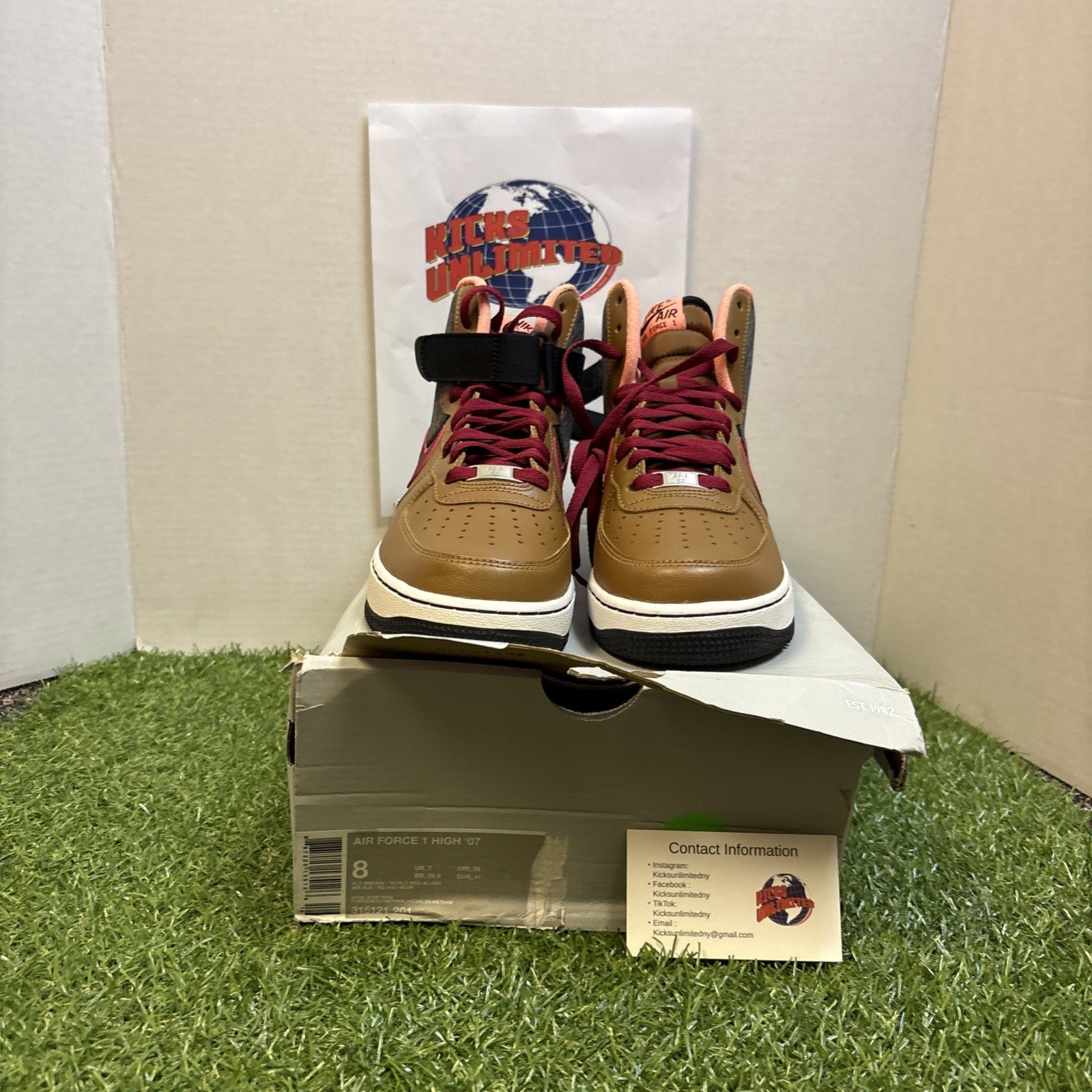 Size 8   Nike Air Force 1 '07 High Ale Brown Red2