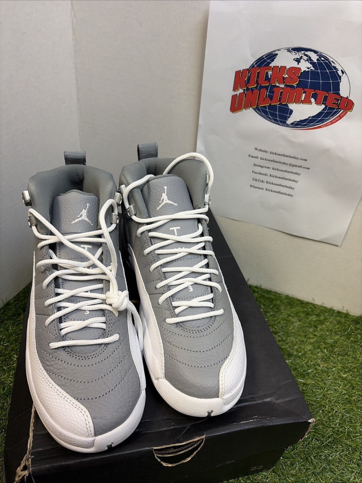 Nike Air Jordan 12 Retro (Gs) Stealth-White-Cool Grey Sz 5.5Y [153265-015]1
