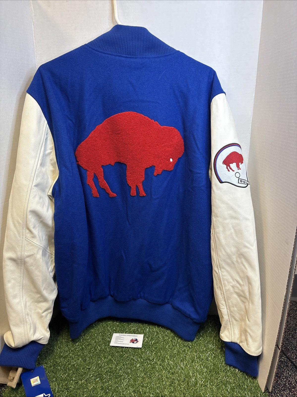 STARTER BUFFALO BILLS BOMBER LETTERMAN VARSITY JACKET SIZE L4