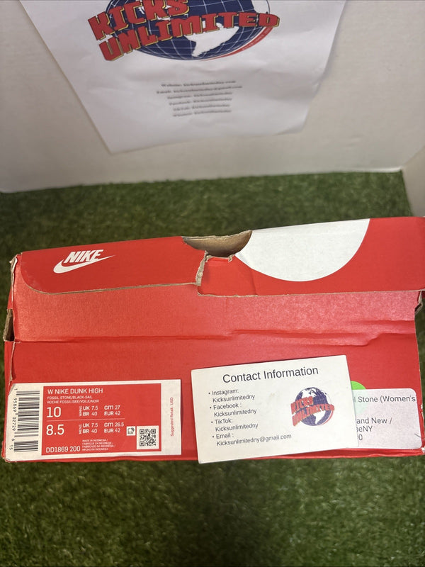 Size 10 W   Nike Dunk High Fossil Stone W6