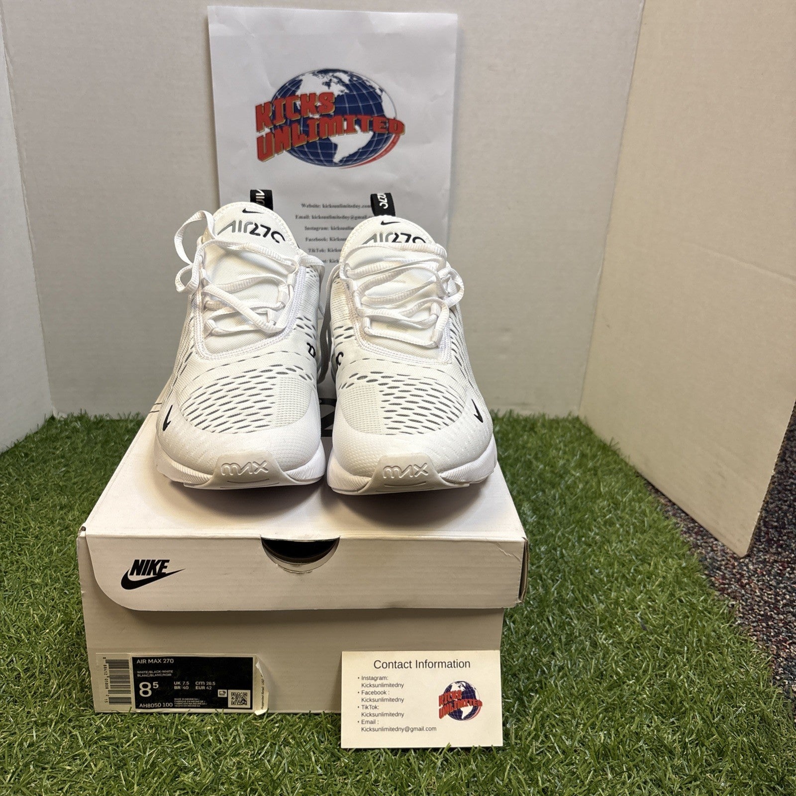 Size 8.5   Nike Air Max 270 Low White1