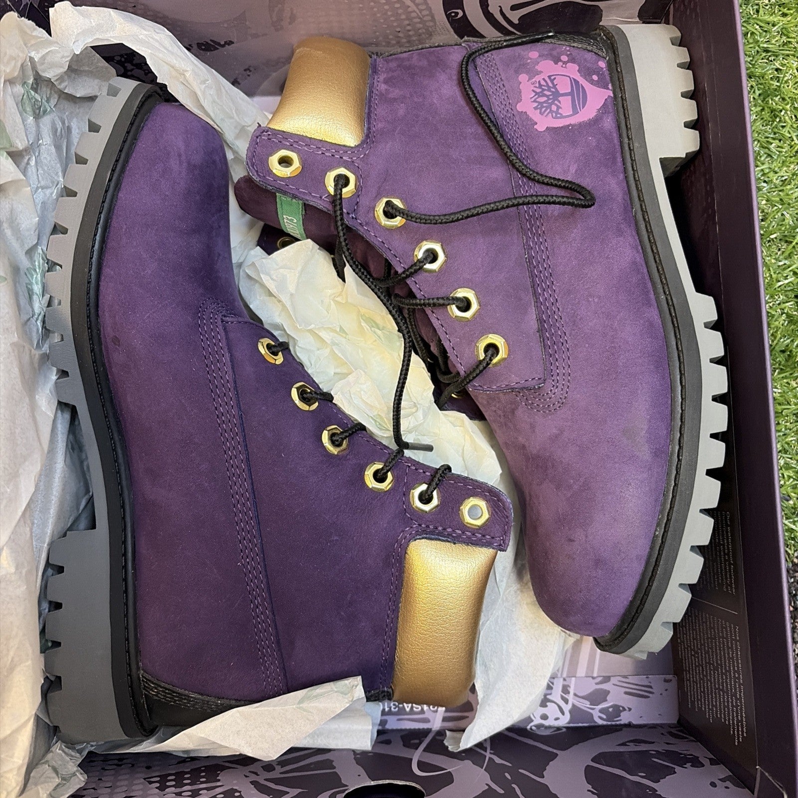 Timberland Premium 6 Inch Waterproof Boot Dark Purple NUBUCK Sz 5Y Tb 0a5z9D 5270