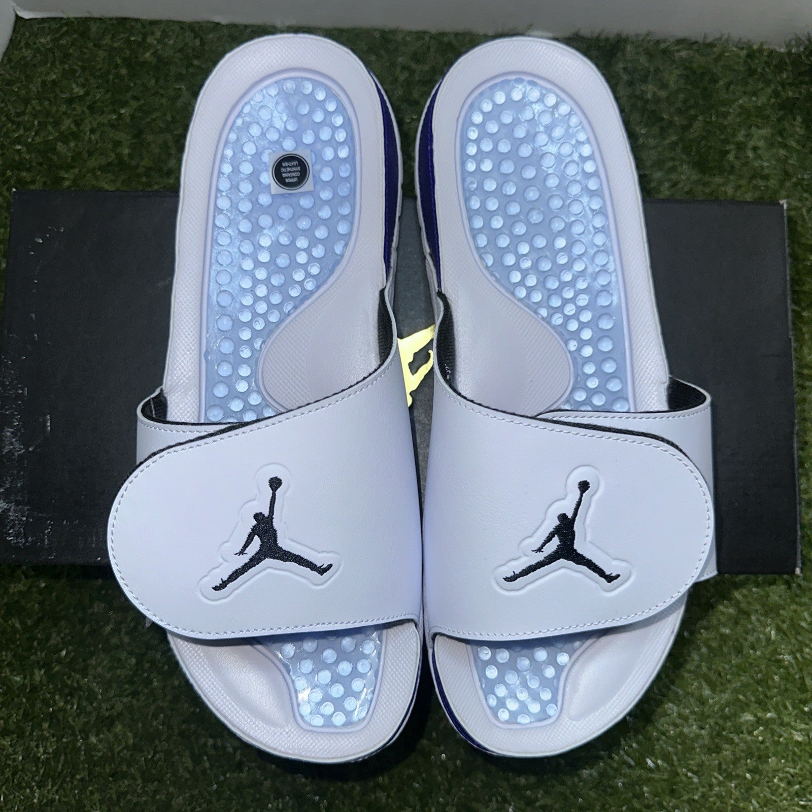 Nile Air Jordan Hydro V 5 Retro Slides Sandals White/Grape Ice Mens Size 11 New0