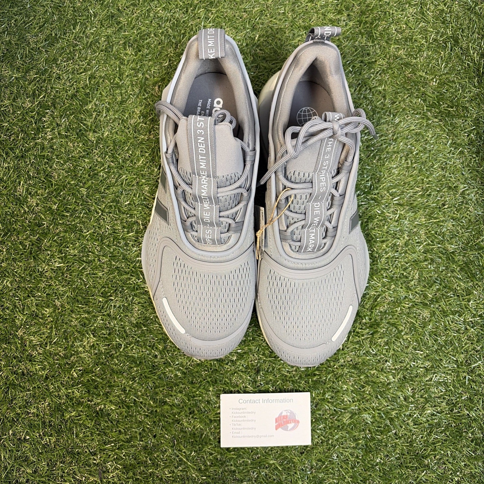 Size 10   Adidas NMD_V3 Light Grey Silver Metallic0