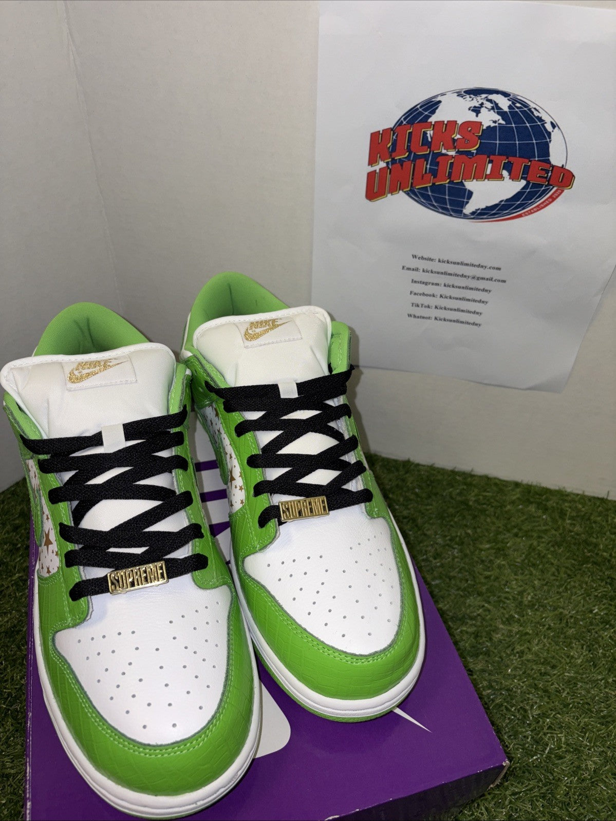 Size 10.5   Supreme x Nike Dunk OG SB QS Low Mean Green1