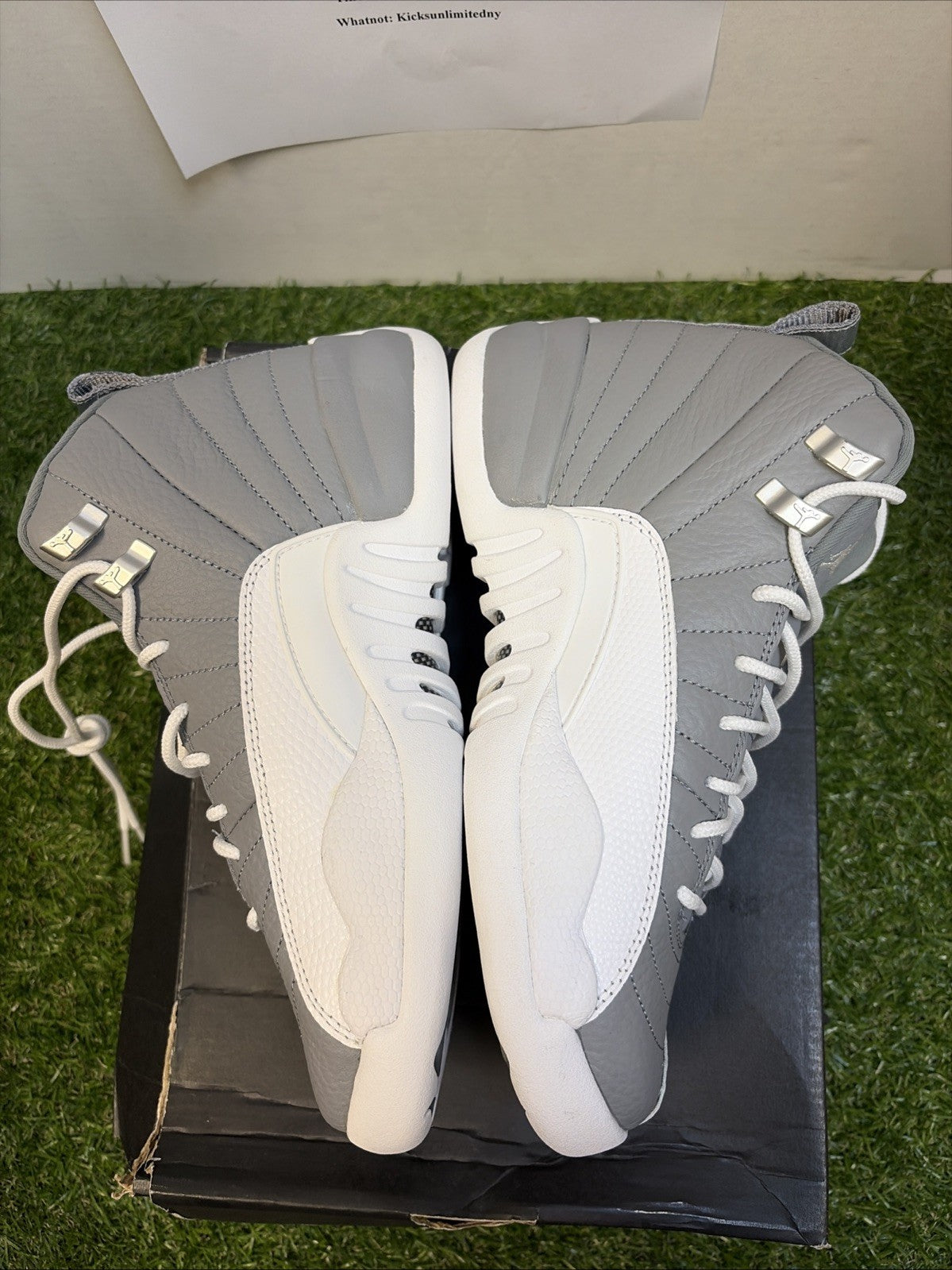 Nike Air Jordan 12 Retro (Gs) Stealth-White-Cool Grey Sz 5.5Y [153265-015]2